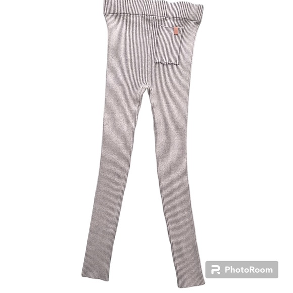 Lunya Leggings Mellow Grey Ribbed Organic Cotton Blend Size Medium Gentl… - Picture 4 of 12